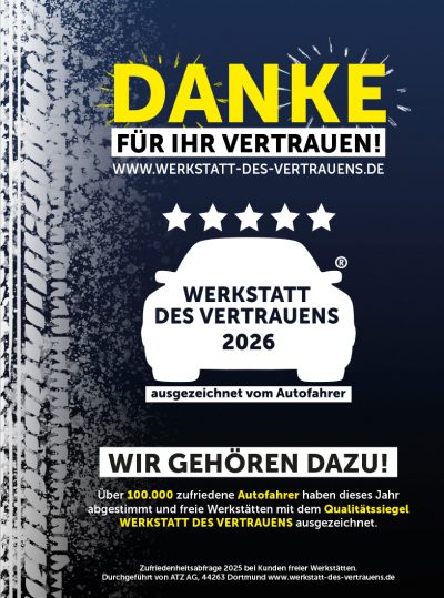 Auszeichnung Werkstatt des Vertrauens 2026